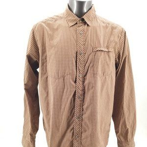 Exofficio multi color check long sleeve Snpbutton down outdoors fishing shirt XL